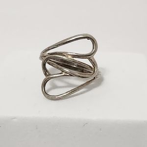 Intertwined Double Heart Sterling Silver Ring, Size 7
